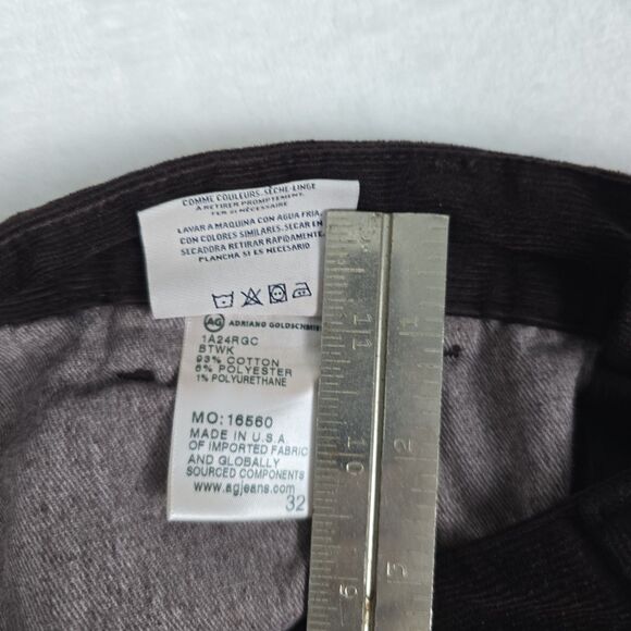 AG Adriano Goldschmied Solomon Slouchy Corduroy Pants Men’s 32 x 27 Dark Brown - Picture 7 of 10